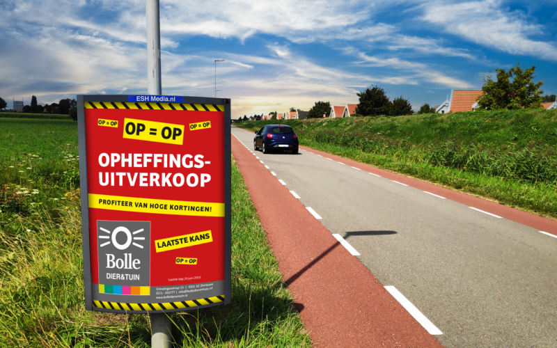 Bolle dier en tuin buitenreclame